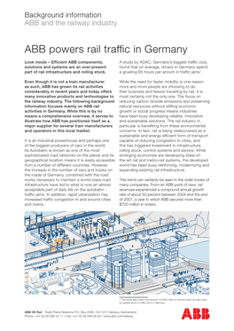ABB Powers Rail Traffic in Germany