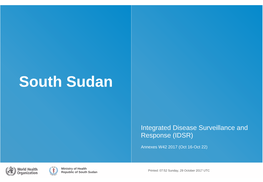 South Sudan IDSR Annex