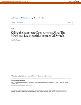 The Myths and Realities of the Internet Kill Switch Scott M