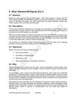 0 What: Standard DR Signals (6.2.1)