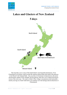 Lakes and Glaciers of New Zealand 5 Days