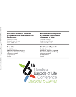 Scientific Abstracts from the 6Th International Barcode of Life