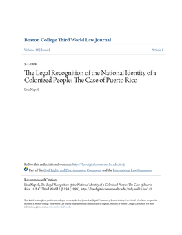 The Case of Puerto Rico, 18 B.C