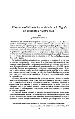 El Canto Mediatizado: Breve Historia De La Llegada Del Cantante a Nuestra Casa 1