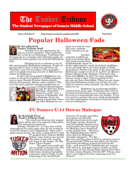 The Tusker Tribune the Student Newspaper of Somers Middle School