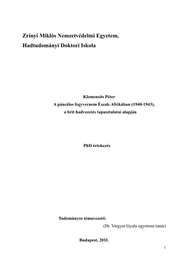 Zrínyi Miklós Nemzetvédelmi Egyetem, Hadtudományi Doktori Iskola