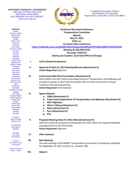 Northwest Municipal Conference Transportation Committee Agenda