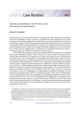Judicial Accountability in the US State Courts Measuring Court Performance*