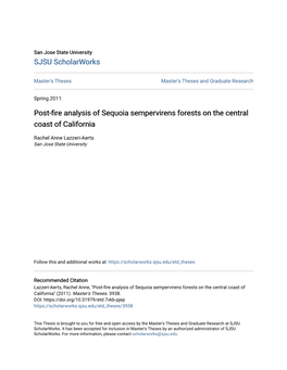 Post-Fire Analysis of Sequoia Sempervirens Forests on the Central Coast of California