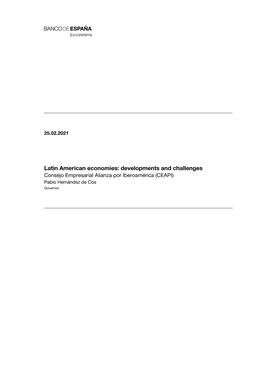 Pablo Hernández De Cos: Latin American Economies