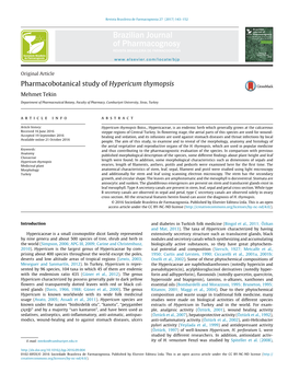 Pharmacobotanical Study of Hypericum Thymopsis