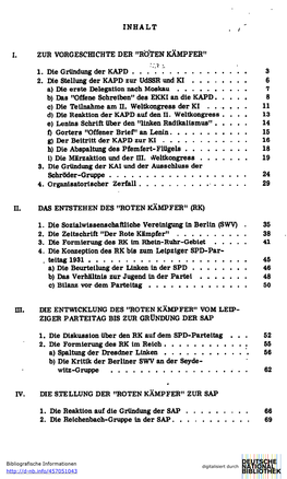 1. Die Gründung Der KAPD 3 2. Die Stellung Der KAPD Zur Udssr Und