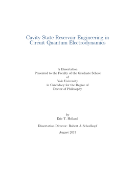 Cavity State Reservoir Engineering in Circuit Quantum Electrodynamics