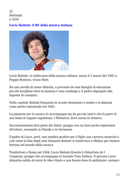 Lucio Battisti: Il RE Della Musica Italiana