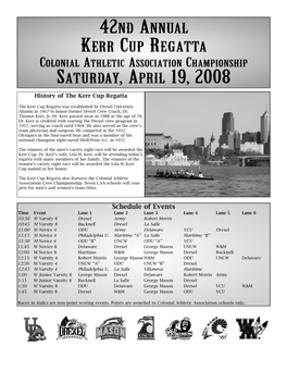 2008 Kerr Cup Program.Qxp