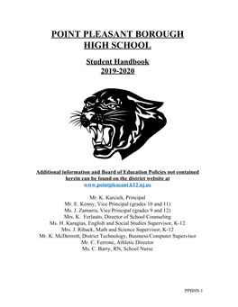 Student Handbook 2019-2020