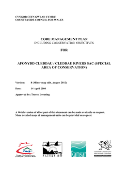 2012 08 07 Afonydd Cleddau Cleddau Rivers SAC Management