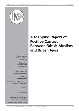 A Mapping Report of Positive Contact Between British Muslims and British Jews Alif-Aleph UK
