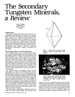 The Secondary Tung~Ten Minerals} a Revzew