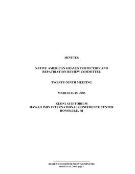 Minutes 2005-03 Meeting 29