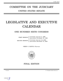 Legislative and Executive Calendar