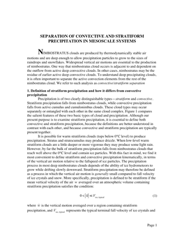 Separation of Convective and Stratiform Precipitation in Mesoscale Systems