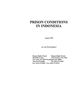 Prison Conditions in Indonesia