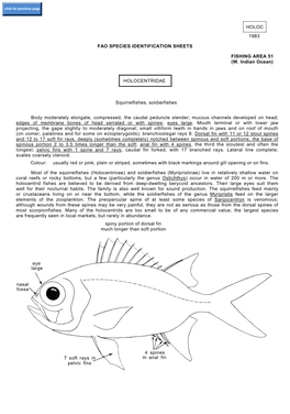 HOLOC 1983 FAO SPECIES IDENTIFICATION SHEETS FISHING AREA 51 (W. Indian Ocean) HOLOCENTRIDAE Squirrelfishes, Soldierfishes Body