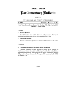 Parliamentary Bulletin