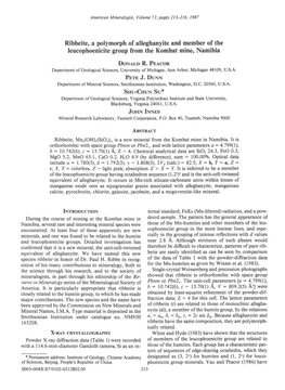 Ribbeite, a Polymorph of Alleghanyite and Member of the Leucophoenicite