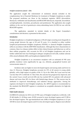 Hodgkin Lymphoma (Adult) – EML