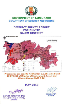 DISTRICT SURVEY REPORT SALEM DISTRICT Page Chapter Content No