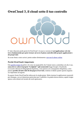 Owncloud 3, Il Cloud Sotto Il Tuo Controllo