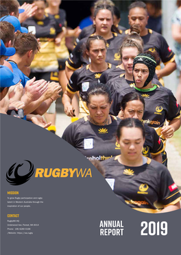 Annual Report 2019 RUGBYWA AWARDS