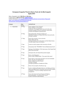 Sierra Norte De Sevilla Geopark Spain 2015