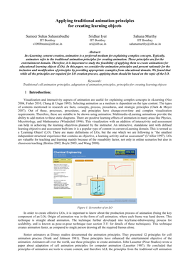 Applying Traditional Animation Principles for Creating Learning Objects