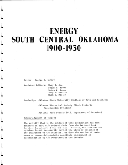 Energy South Central Oklahoma 1900-1930