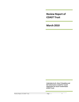 Review Report of COAST Trust March 2010