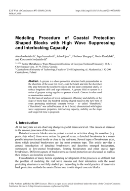 Modeling Procedure of Coastal Protection Shaped Blocks with High Wave Suppressing and Interlocking Capacity