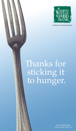 Thanks for Sticking It to Hunger