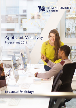 Applicant Visit Day Programme 2016