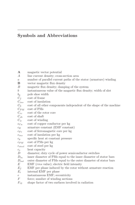 Symbols and Abbreviations