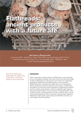 Flatbreads: Ancient Products with a Future Life
