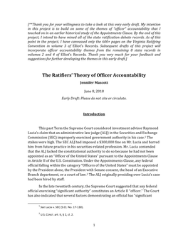 The Ratifiers' Theory of Officer Accountability