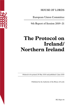 The Protocol on Ireland/Northern Ireland