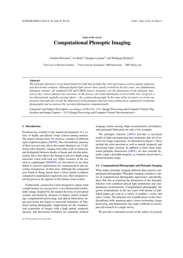 Computational Plenoptic Imaging