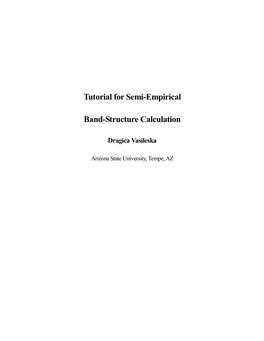 Tutorial for Semi-Empirical Band-Structure