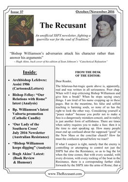 Issue 37 October/November 2016 the Recusant