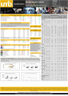 Weekly Markets Update Wilfred Agyei Kofi B