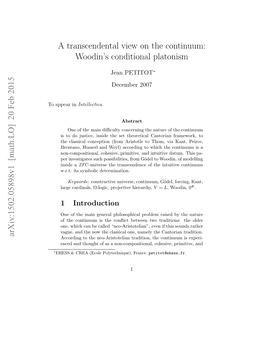 A Transcendental View on the Continuum: Woodin's Conditional